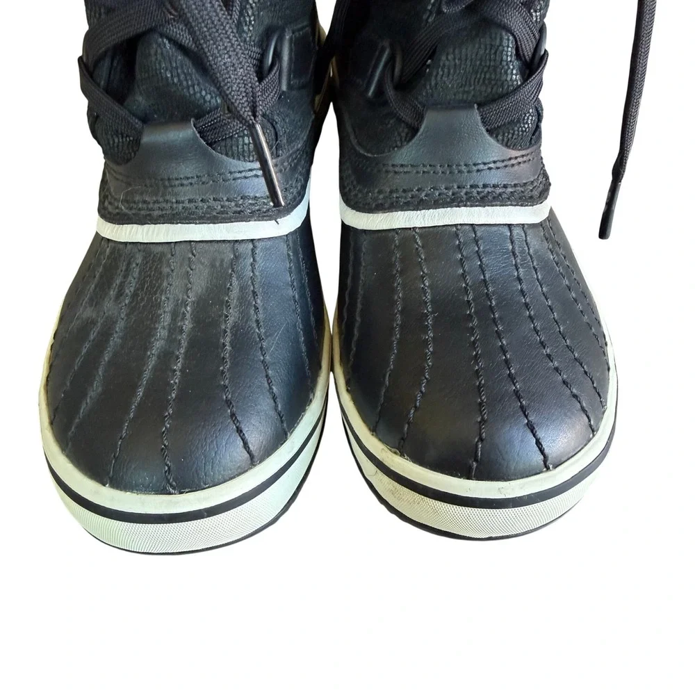 Sorel Winter Carnival Waterproof Snow Boots Black White Women's Size 5 Excellent